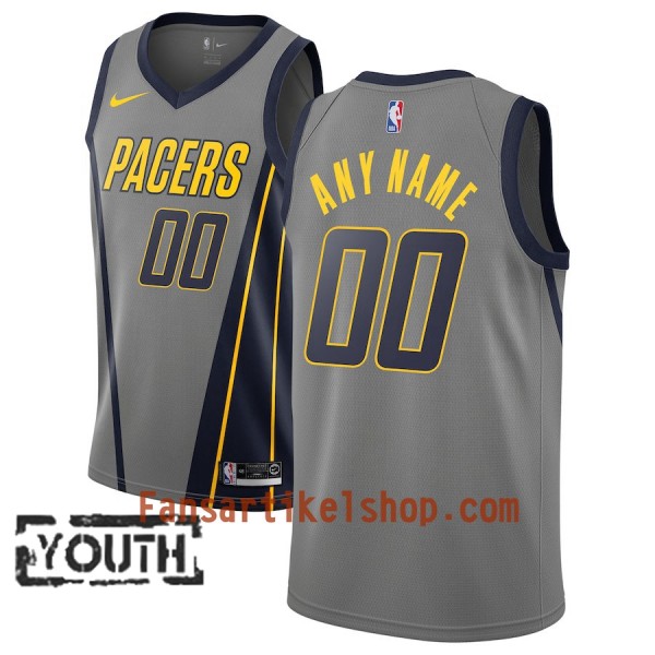 Indiana Pacers Trikot Benutzerdefinierte 2018-19 Nike City Edition Grau Swingman - Kinder Indiana Pacers Trikot Benutzerdefinierte 2018-19 Nike City Edition Grau Swingman - Kinder